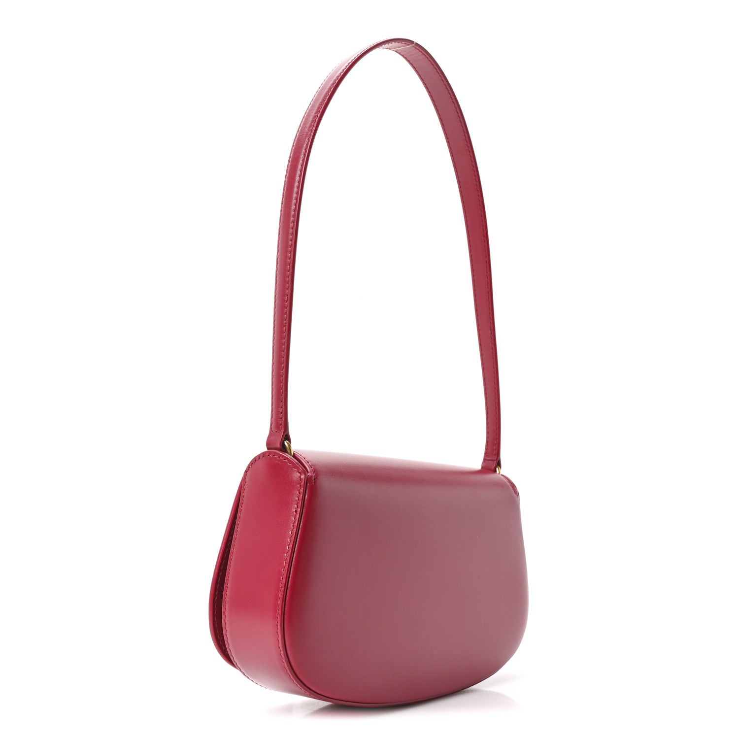 Saint Laurent Box Calfskin Mini Voltaire Shoulder Bag Raspberry