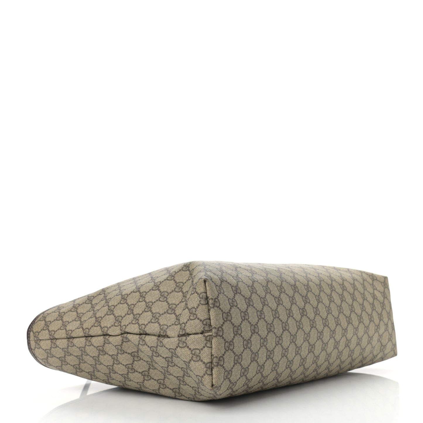 GG Supreme Monogram Large Zippered Shopping Tote Brown