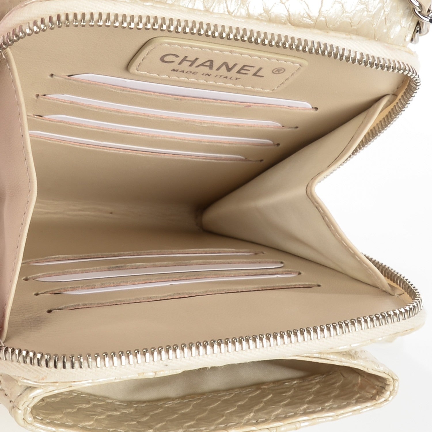 Chanel Iridescent Python Quilted Mini Flap WOC Light Gold 5 of 8