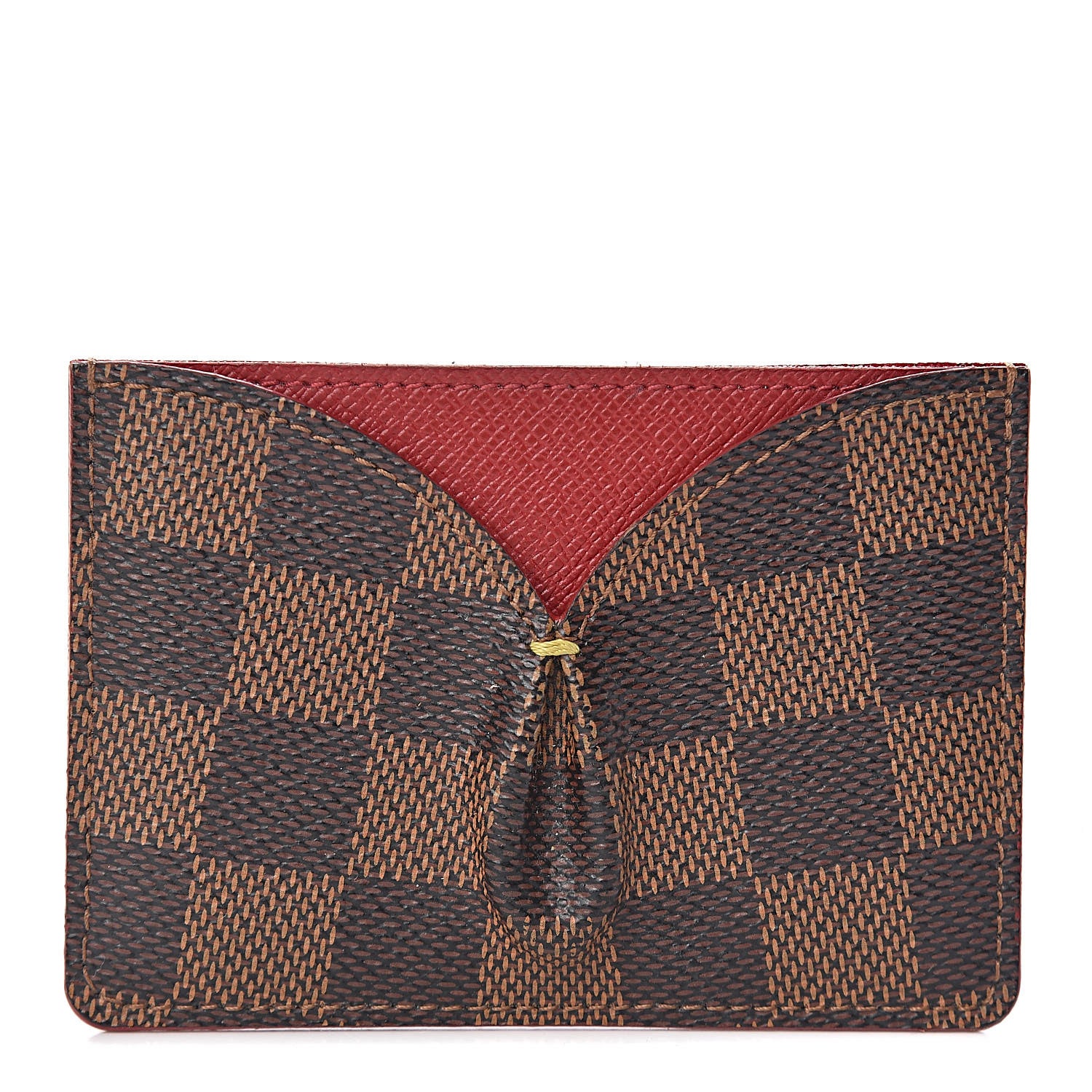 Louis Vuitton Damier Ebene Caissa Card Holder Cherry 1 of 8