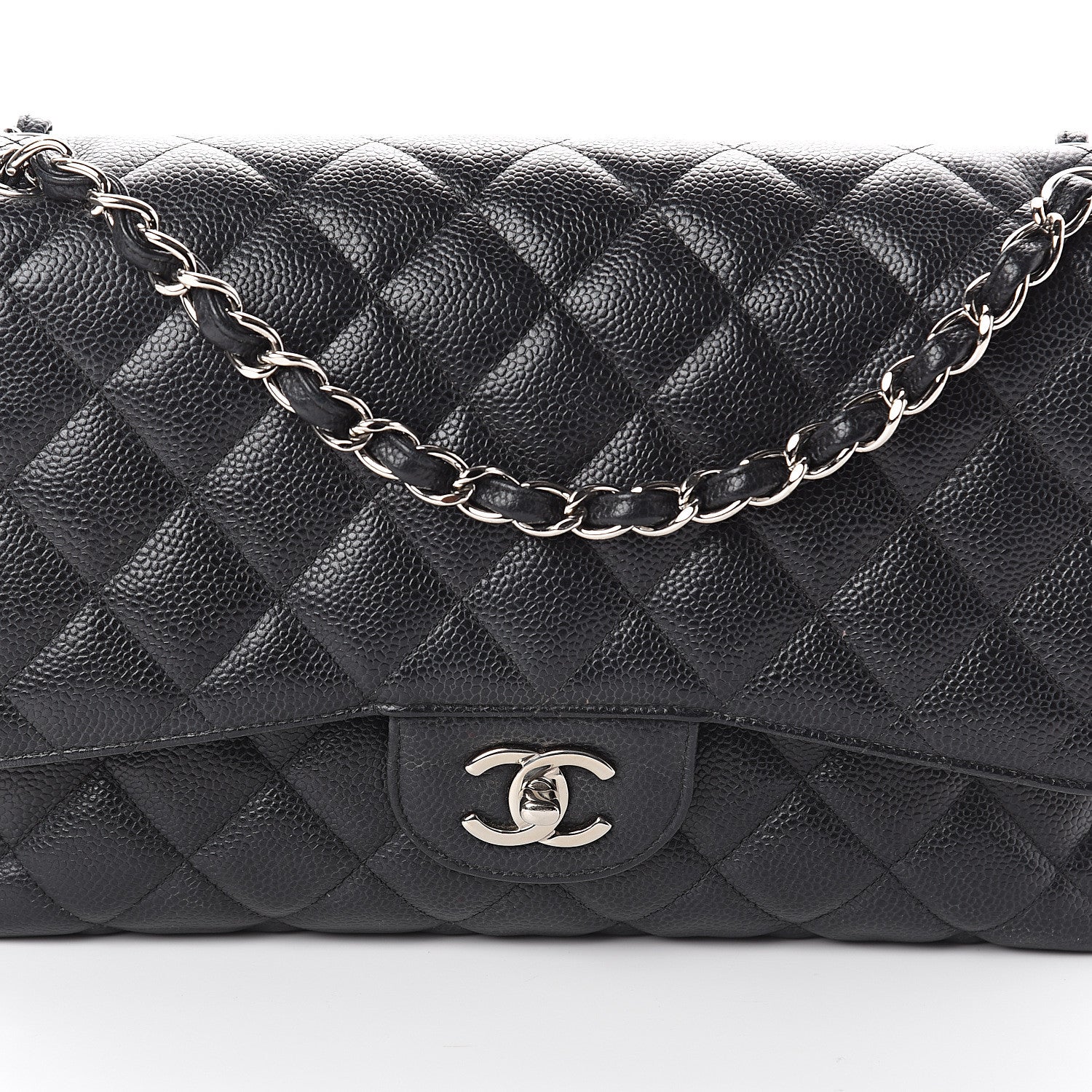 Chanel Caviar Quilted Jumbo Double Flap Black 7 of 9