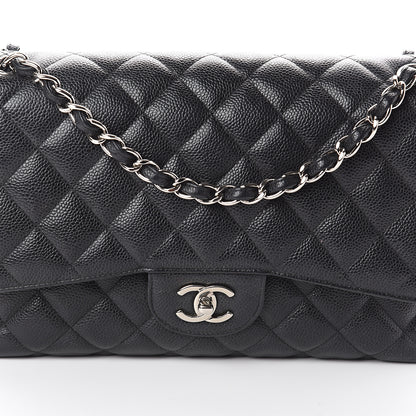 Chanel Caviar Quilted Jumbo Double Flap Black 7 of 9