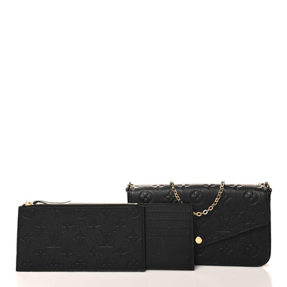 Louis Vuitton Empreinte Pochette Felicie Chain Wallet Black 3 of 12