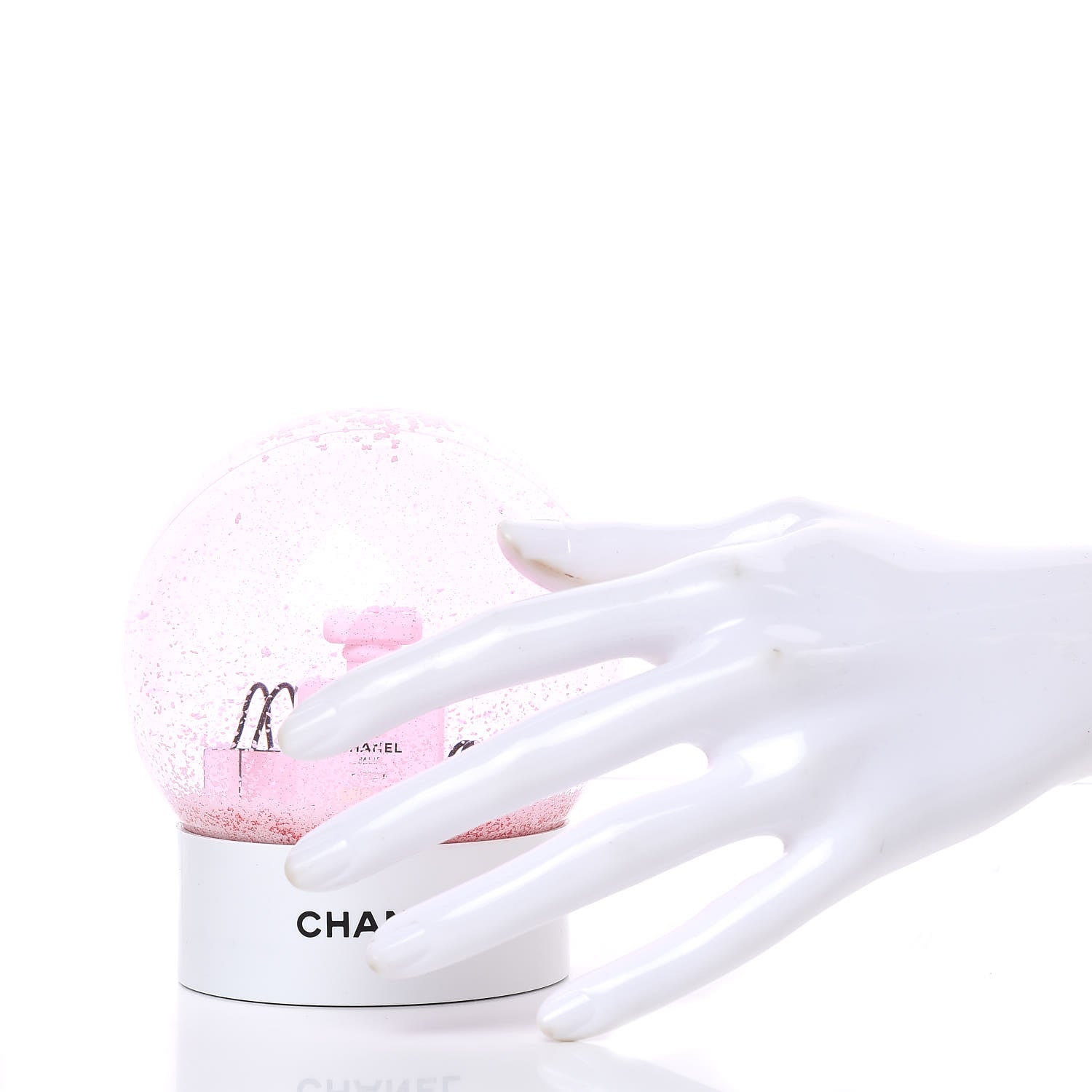 Chanel Glass N°5 Perfume Bottle Snow Globe Pink 2 of 5