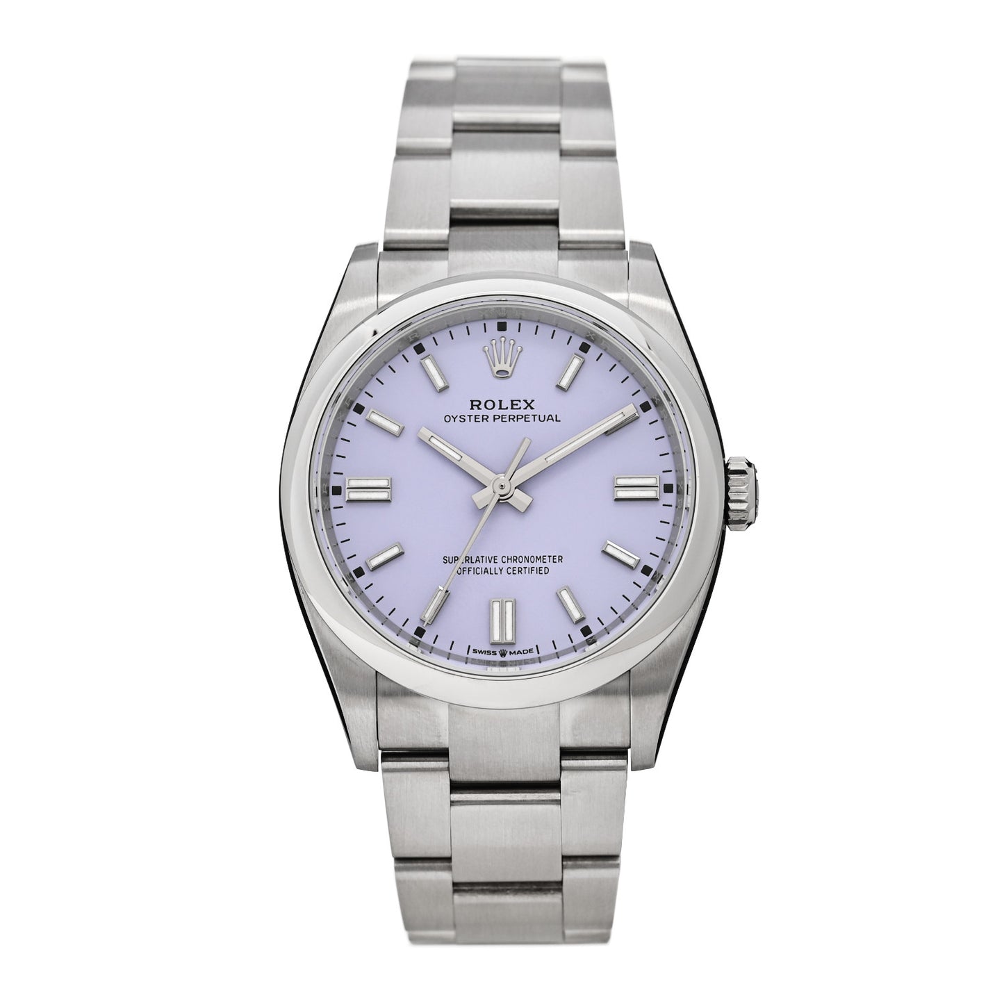 Stainless Steel 36mm Oyster Perpetual Watch Lavender 126000