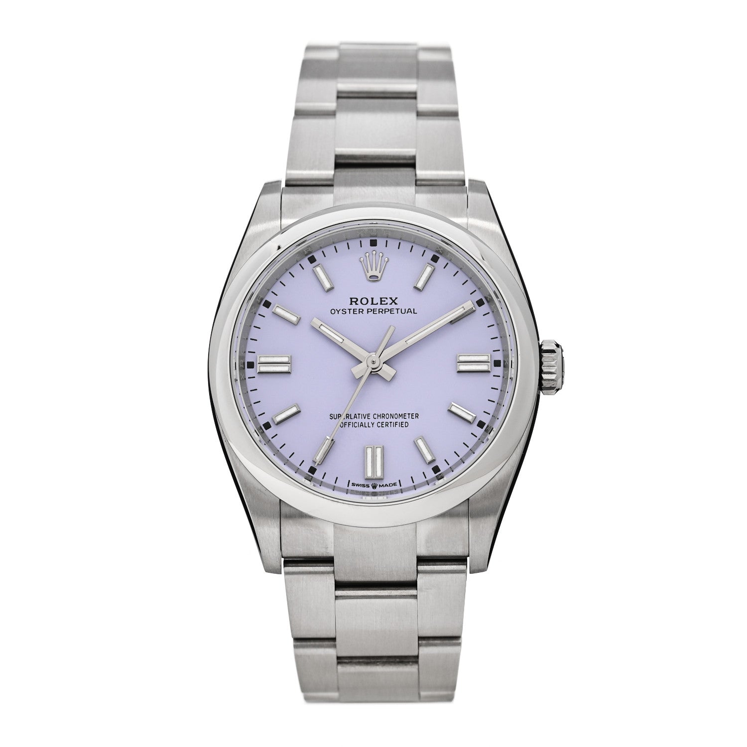 Rolex Stainless Steel 36mm Oyster Perpetual Watch Lavender 126000 1 of 5