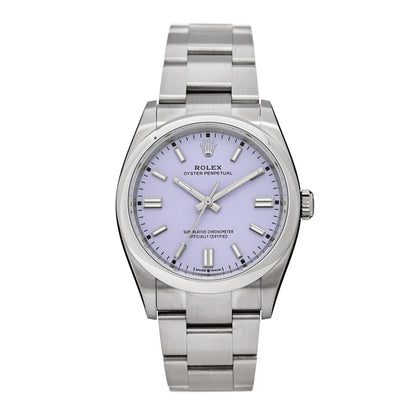 Rolex Stainless Steel 36mm Oyster Perpetual Watch Lavender 126000 1 of 5