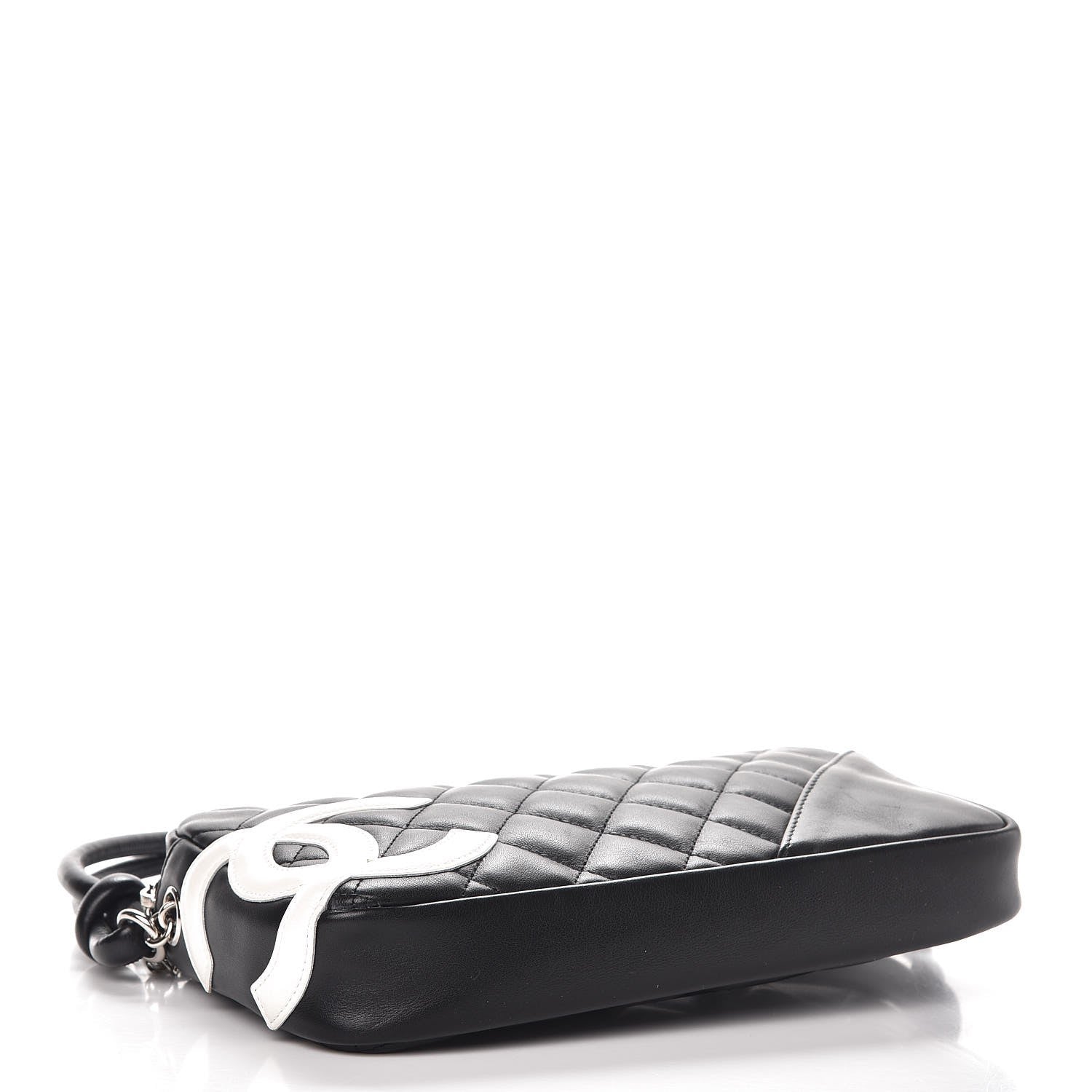 Chanel Calfskin Quilted Cambon Pochette Black White 4 of 7