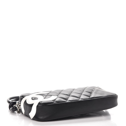Chanel Calfskin Quilted Cambon Pochette Black White 4 of 7