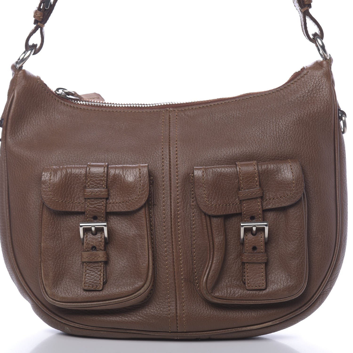Prada Vitello Daino Hobo Brown 11 of 13
