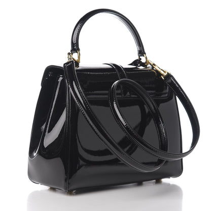 Celine Patent Calfskin Small 16 Top Handle Bag Black 2 of 9