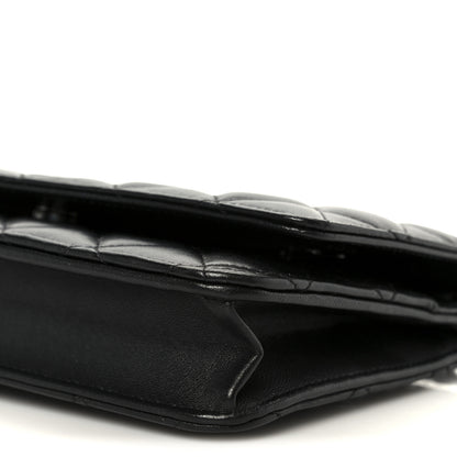 Chanel Lambskin Quilted Wallet On Chain WOC So Black 11 of 12