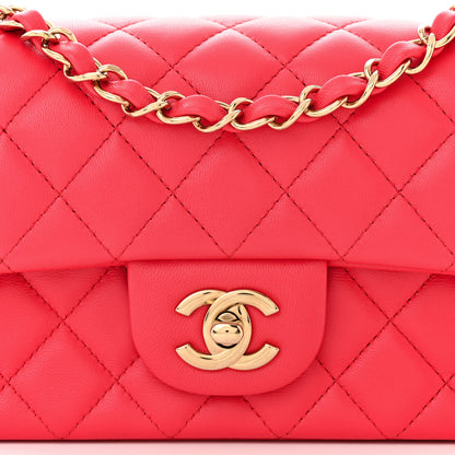 Chanel Lambskin Quilted Mini Rectangular Flap Red 8 of 11