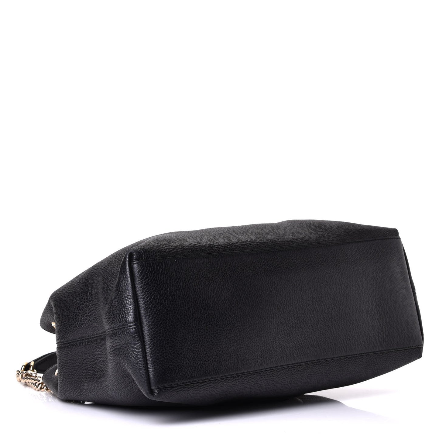 Pebbled Calfskin Medium Soho Chain Shoulder Bag Black