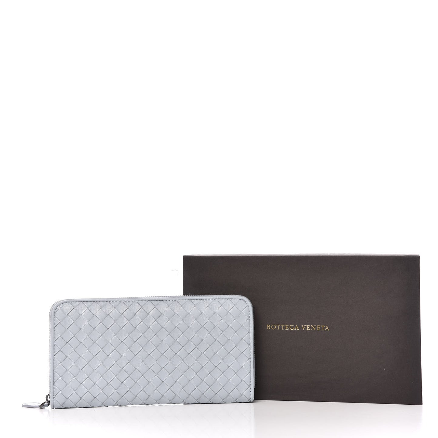 Nappa Intrecciato Zip Around Wallet Artic