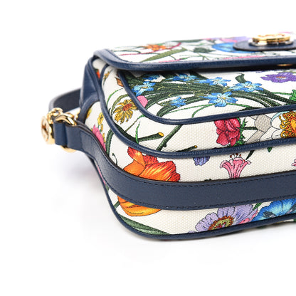 Gucci Canvas Flora Floral Shoulder Bag White Blue Agata Mulitcolor 7 of 9