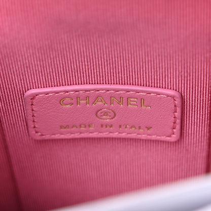 Chanel Caviar Quilted Phone Holder With Chain Pink 8 of 11