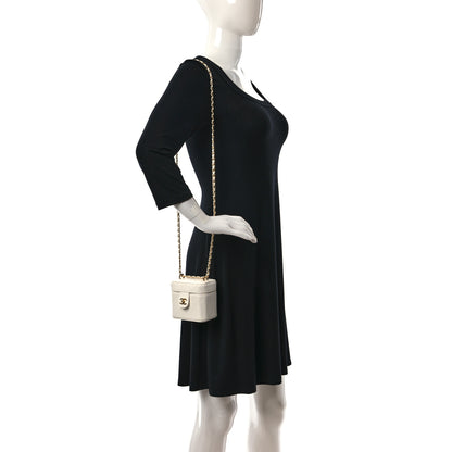 Chanel Lambskin Quilted Vanity Clutch With Chain White 2 of 12