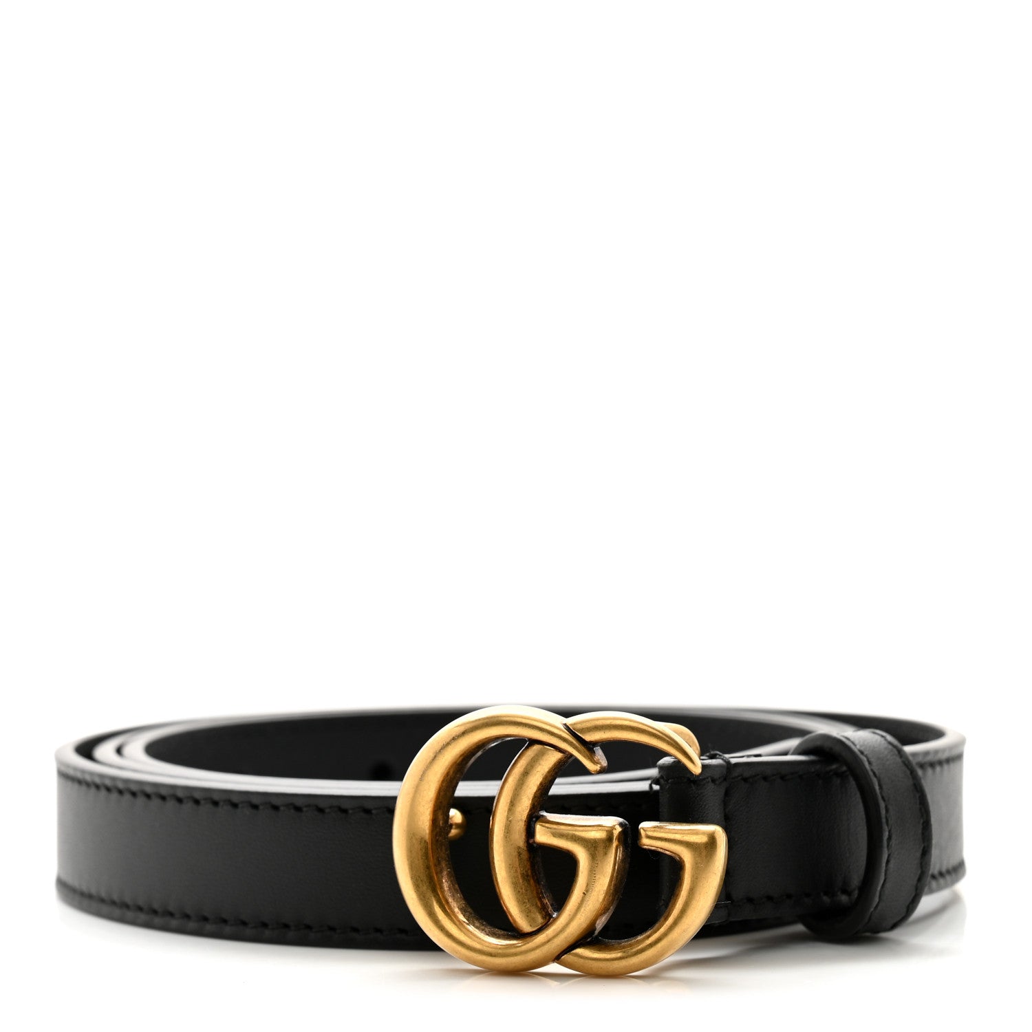 Gucci Calfskin Double G 20mm Belt 95 38 Black 1 of 8