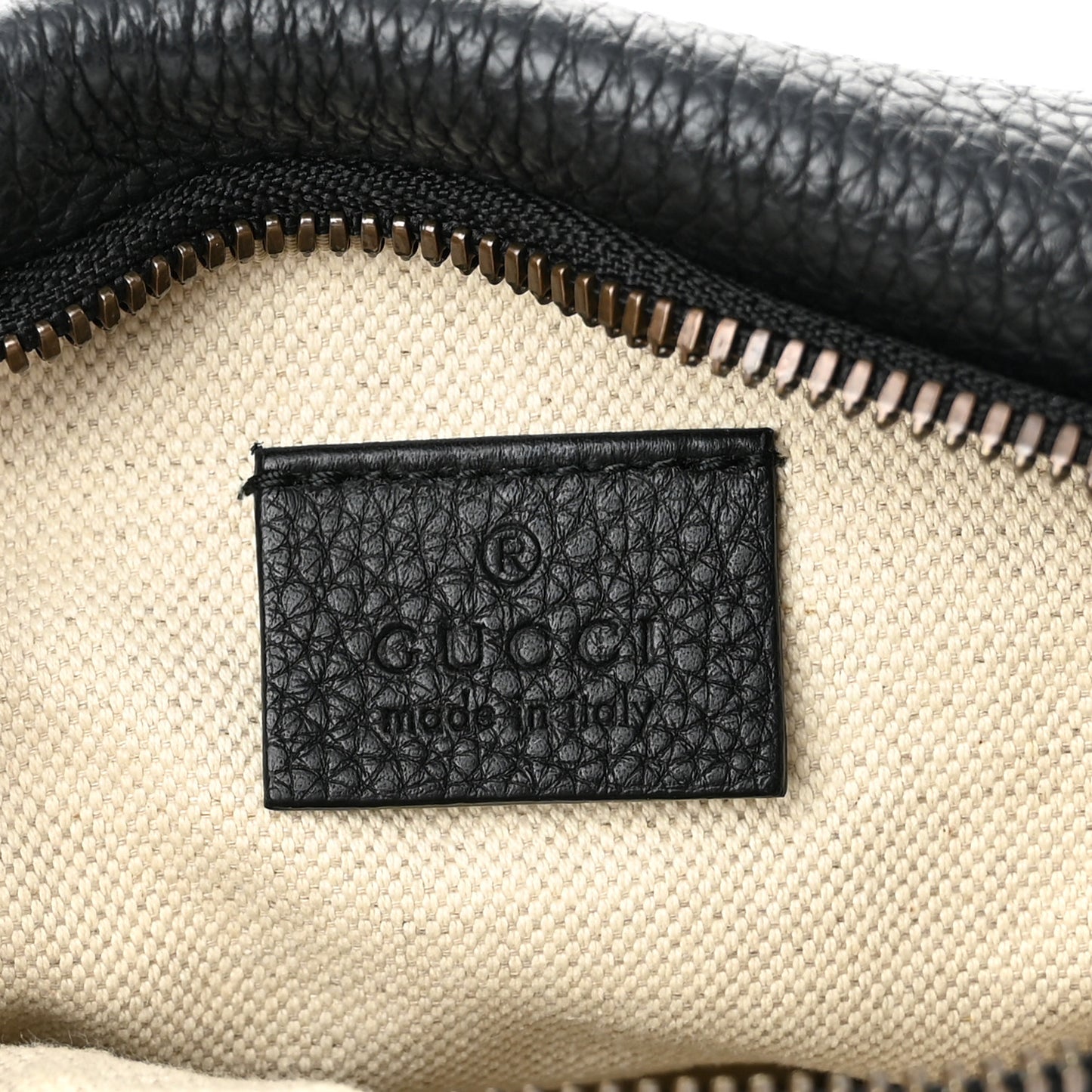 Grained Calfskin Small Logo Belt Bag Black