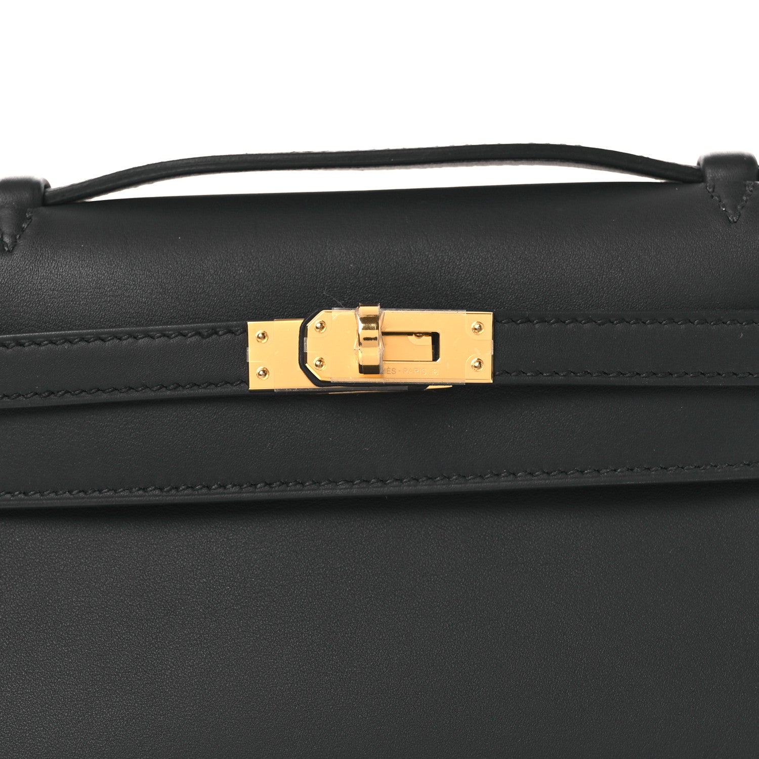 Hermes Swift Kelly Pochette Clutch Black 8 of 12