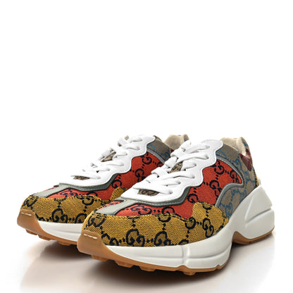 Gucci Monogram Multicolor Demetra Womens Rhyton Sneakers 36 Yellow Blue Great White Tabasco 3 of 9