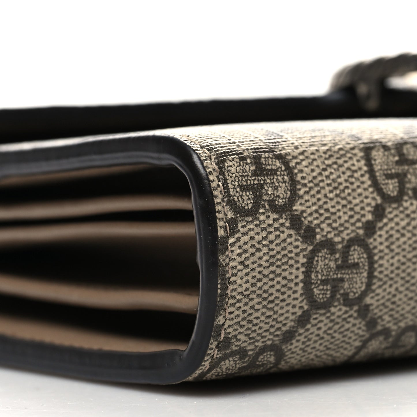 GG Supreme Monogram Mini Dionysus Chain Wallet Beige Taupe