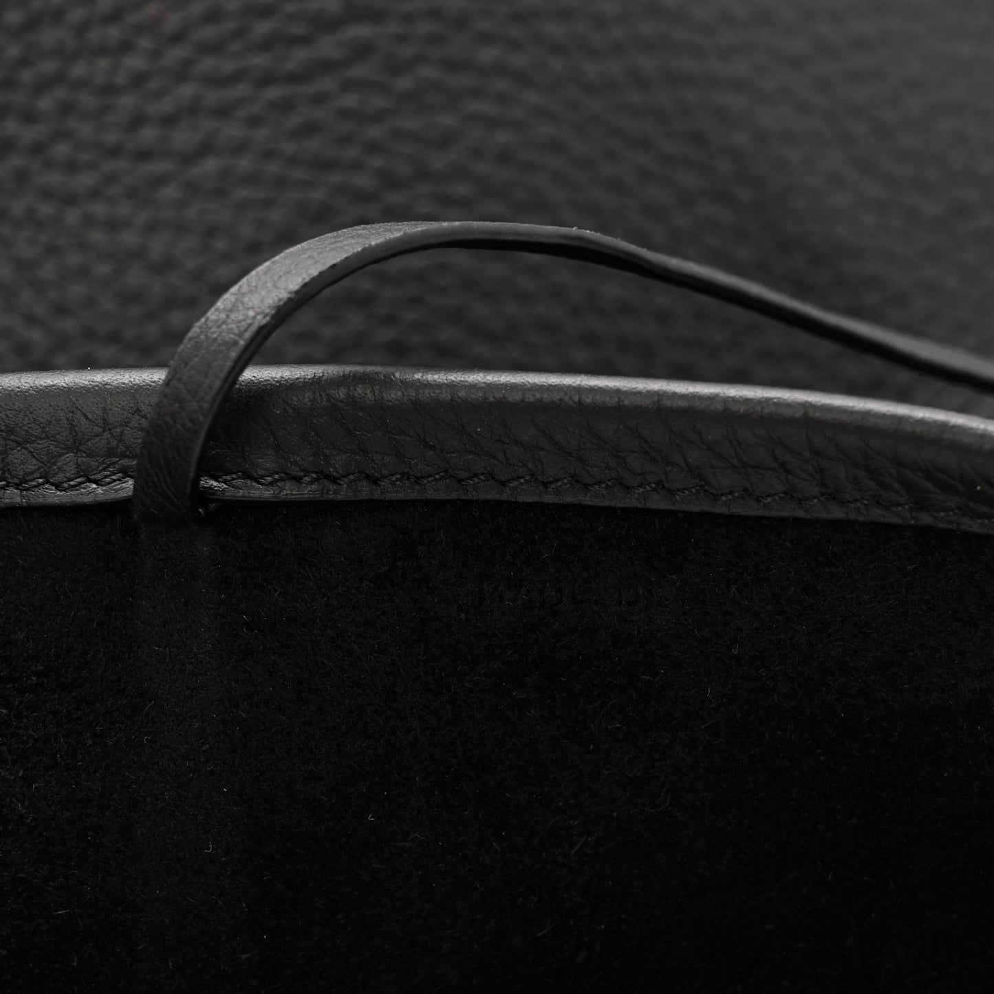 Grained Calfskin Medium N/S Hook Tote Black