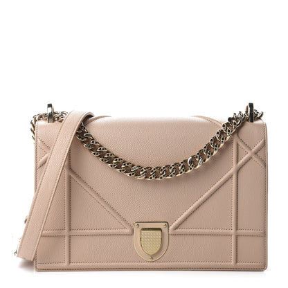 Christian Dior Grained Calfskin Medium Diorama Flap Bag Nude 1 of 11