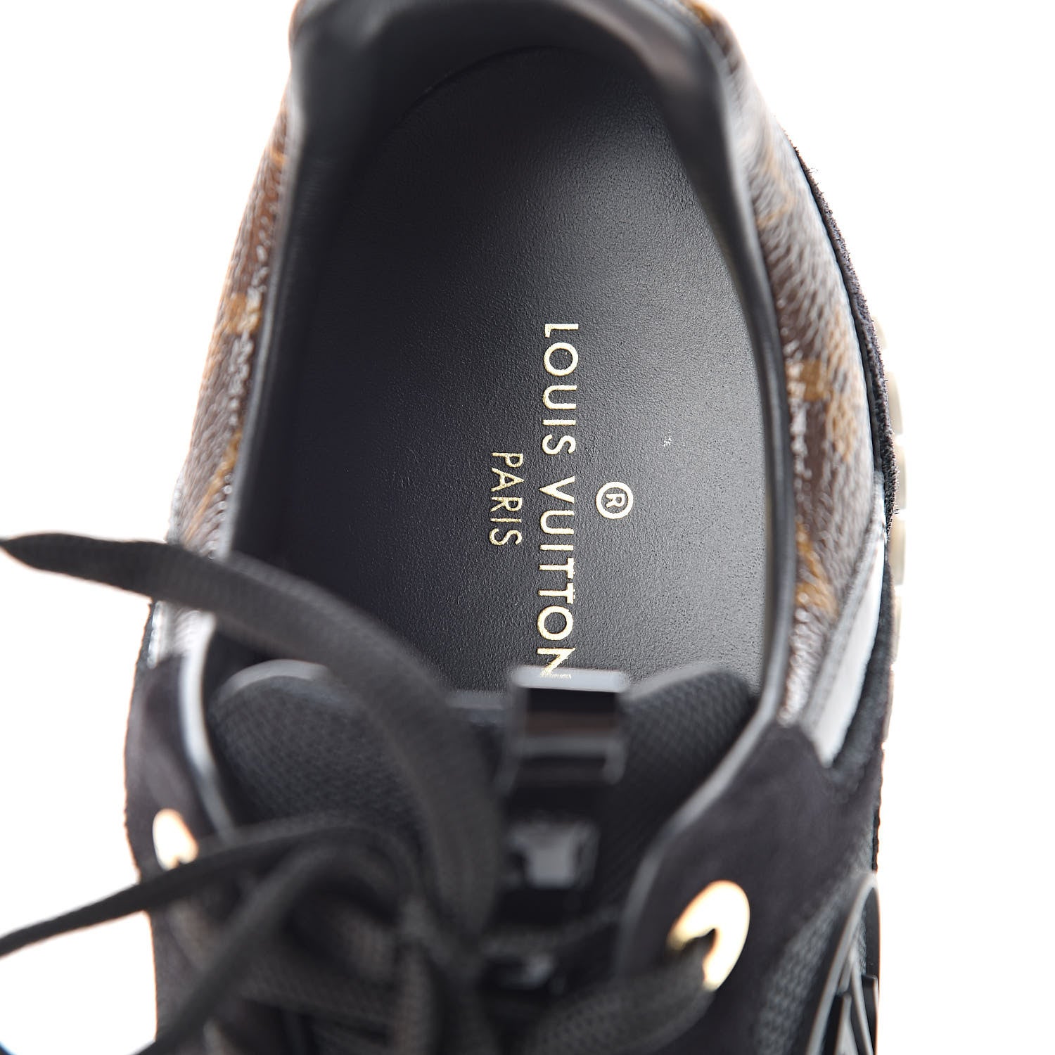 Louis Vuitton Suede Monogram Run Away Sneakers 37.5 Black 8 of 9
