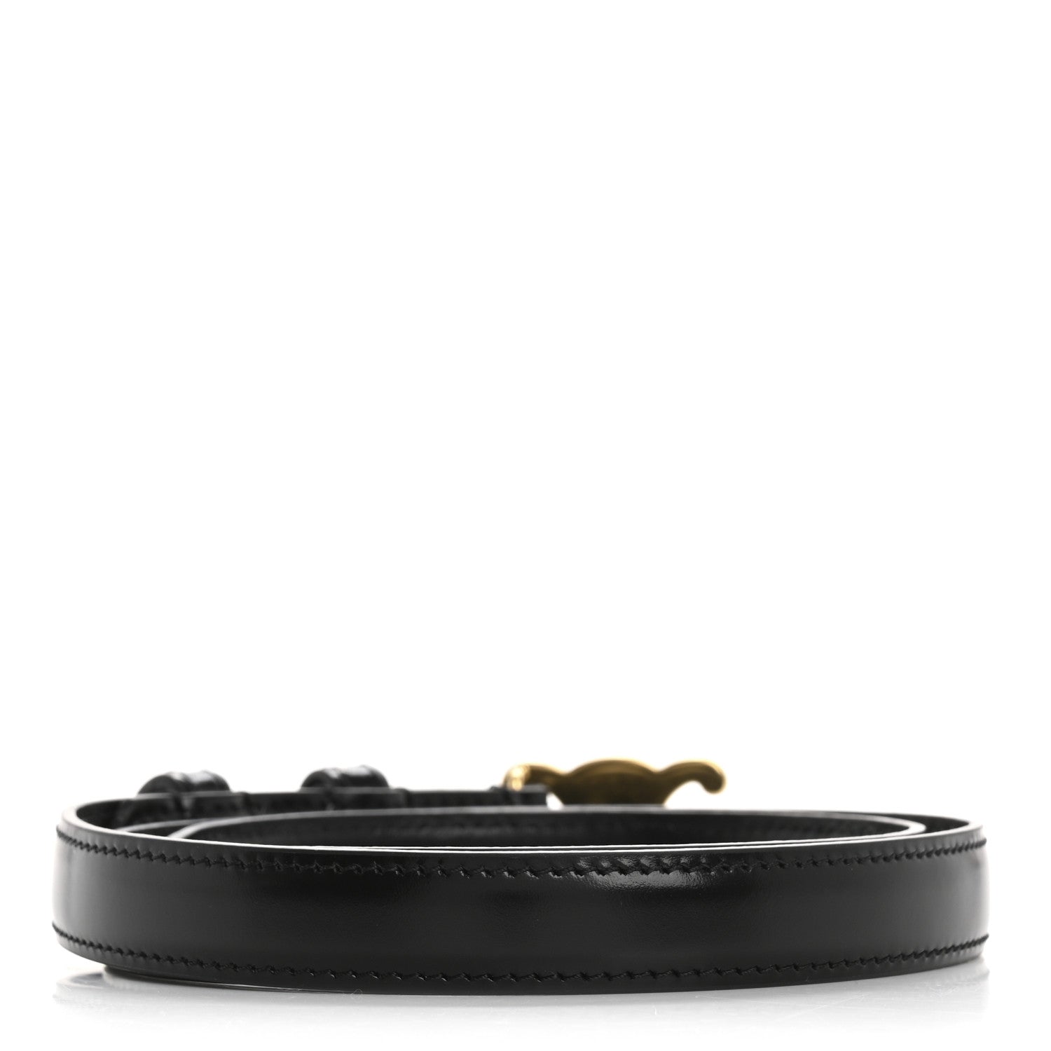 Celine Box Calfskin Small 25mm Triomphe Belt 70 28 Black 2 of 10
