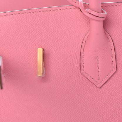 Hermes Epsom Horseshoe Birkin 35 Rose Confetti Gris Perle 26 of 34