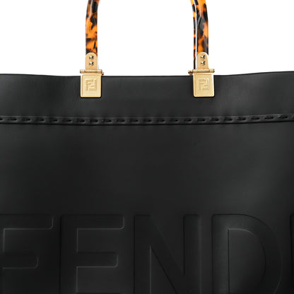 Fendi Vitello King Plexiglass Large Fendi Sunshine Shopper Tote Black 7 of 16