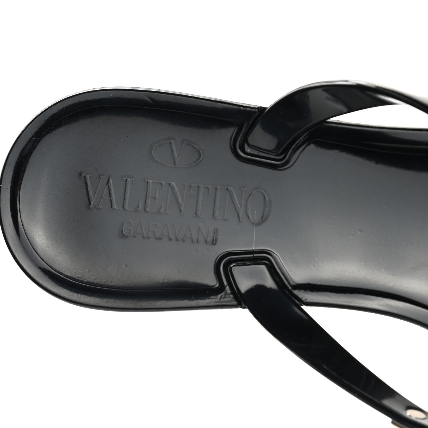 Valentino Garavani PVC Jelly Rockstud Bow Thong Sandals 38 Black 7 of 8