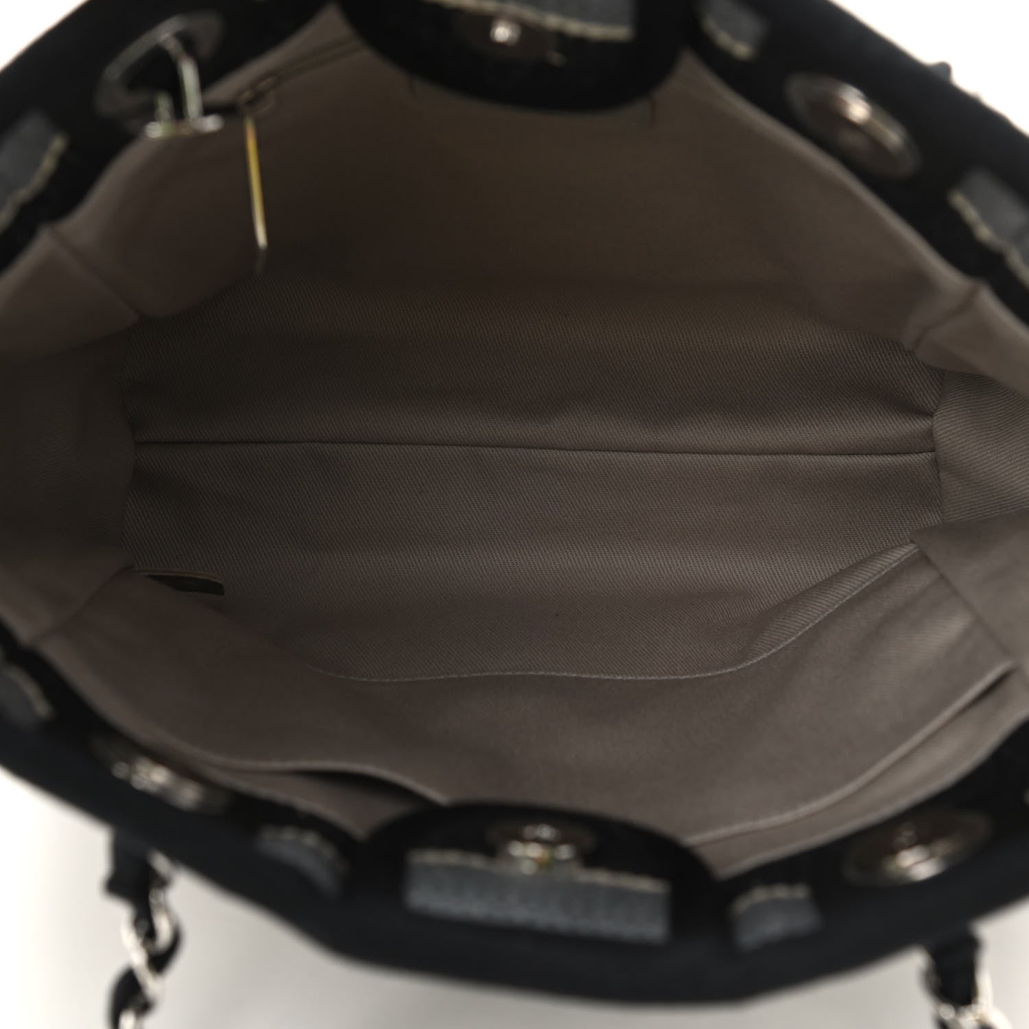 Chanel Striped Canvas Mini Deauville Tote Dark Grey 5 of 7