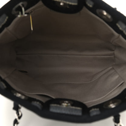 Chanel Striped Canvas Mini Deauville Tote Dark Grey 5 of 7