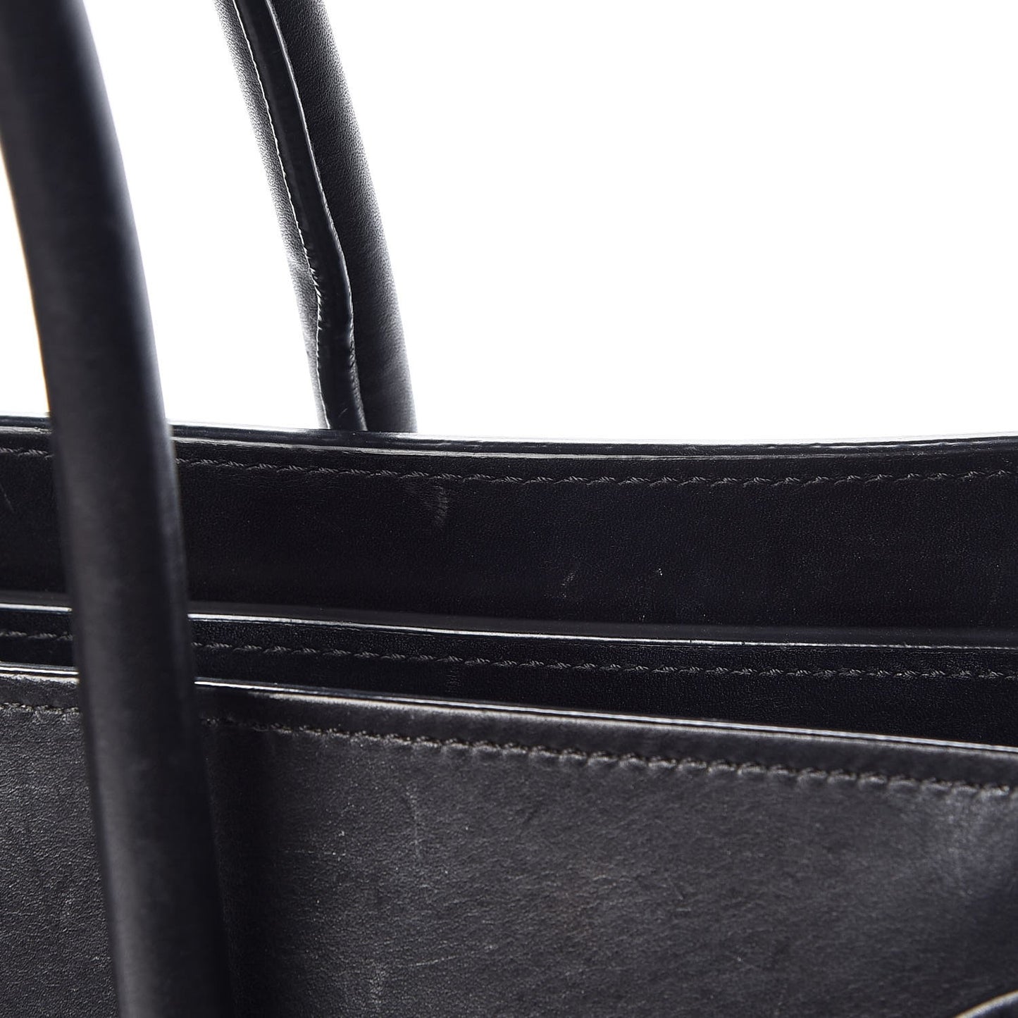 Shrunken Lambskin Micro Bi-Color Luggage Black White