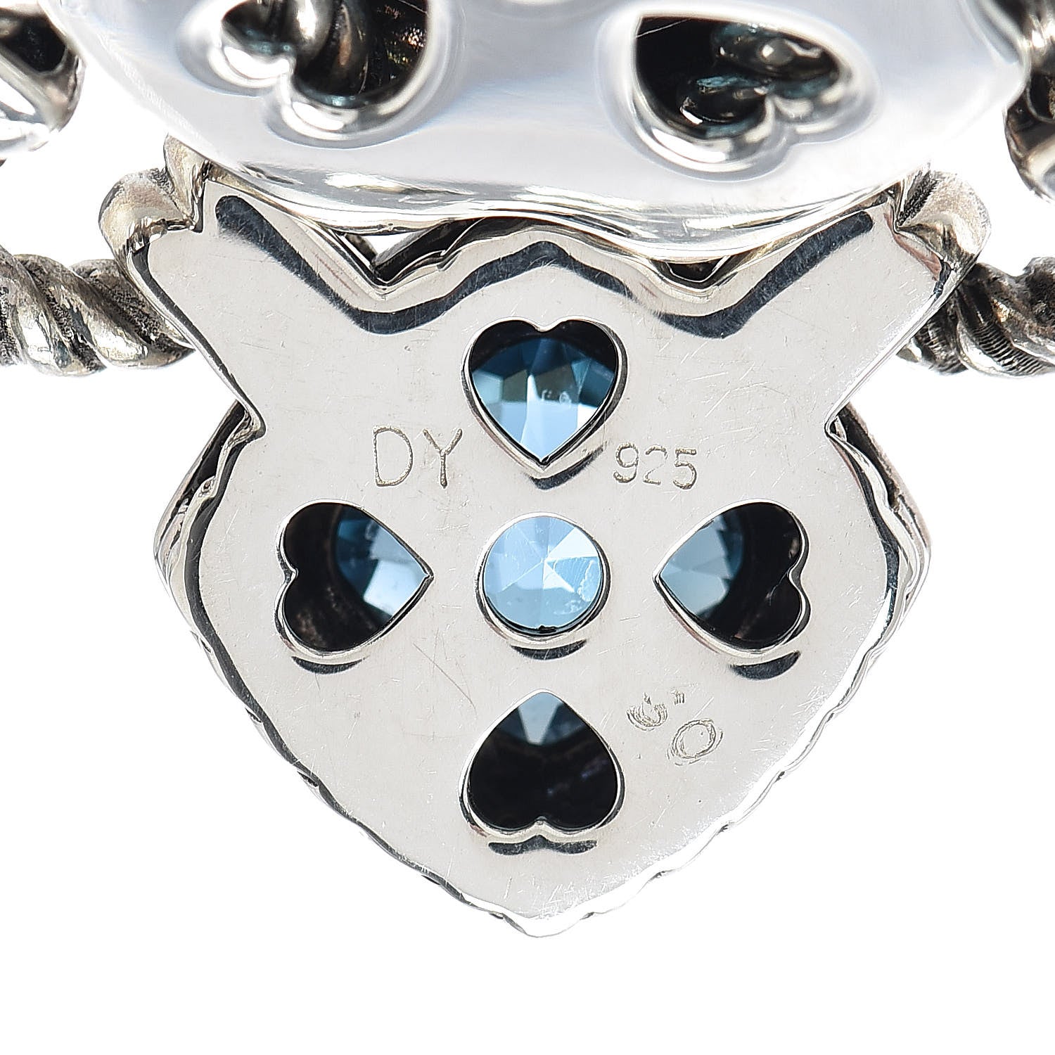 David Yurman Sterling Silver Blue Topaz Renaissance Cross Enhancer Pendant 3 of 3