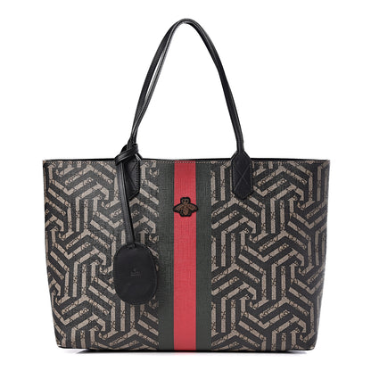 Gucci GG Supreme Monogram Caleido Web Medium Tote Beige Ebony 1 of 12