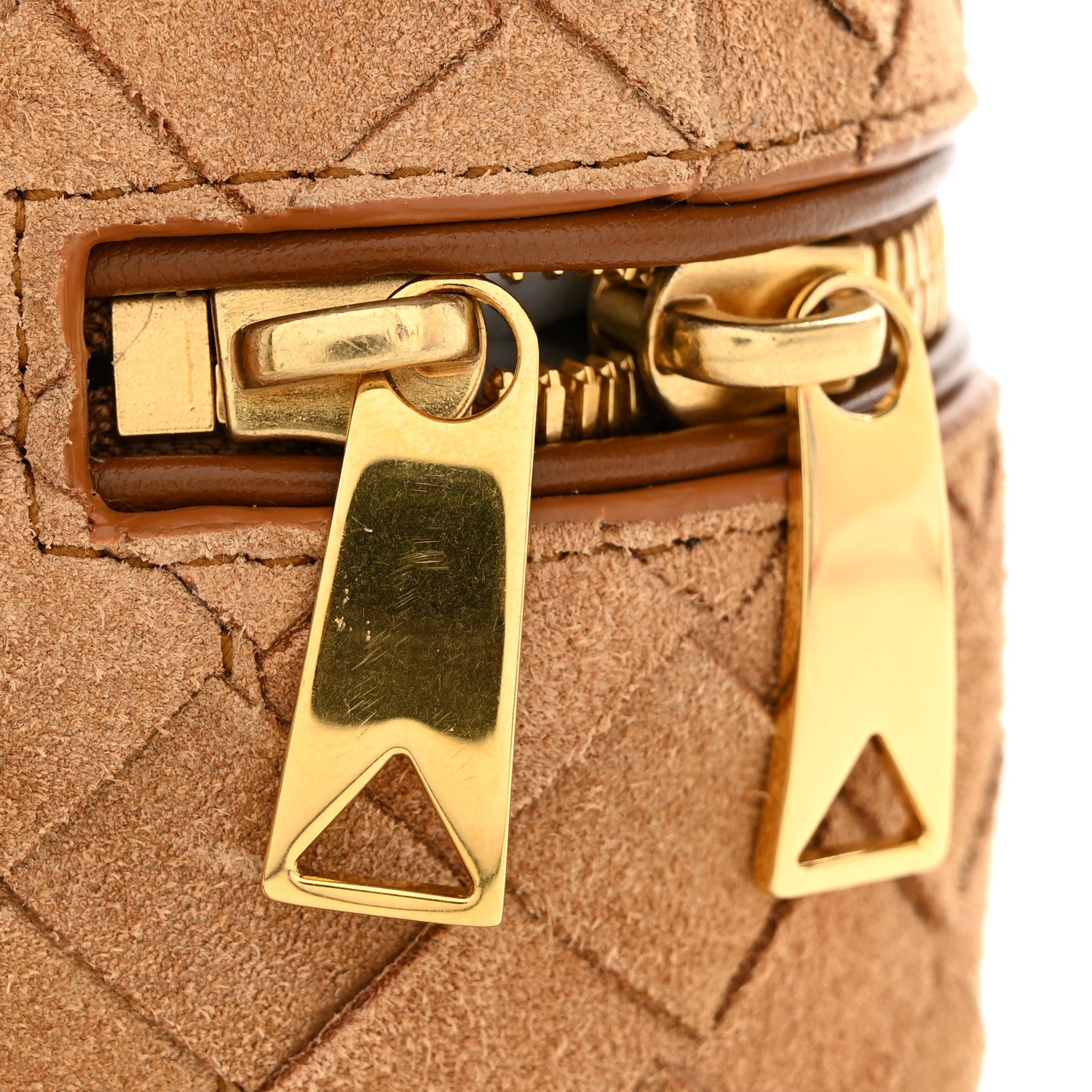 Bottega Veneta Suede Intrecciato Bang Bang Vanity Case Amber 12 of 12