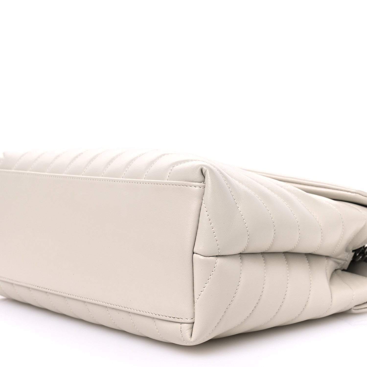 Saint Laurent Calfskin Y Quilted Monogram Medium Loulou Chain Satchel Blanc Vintage 10 of 11