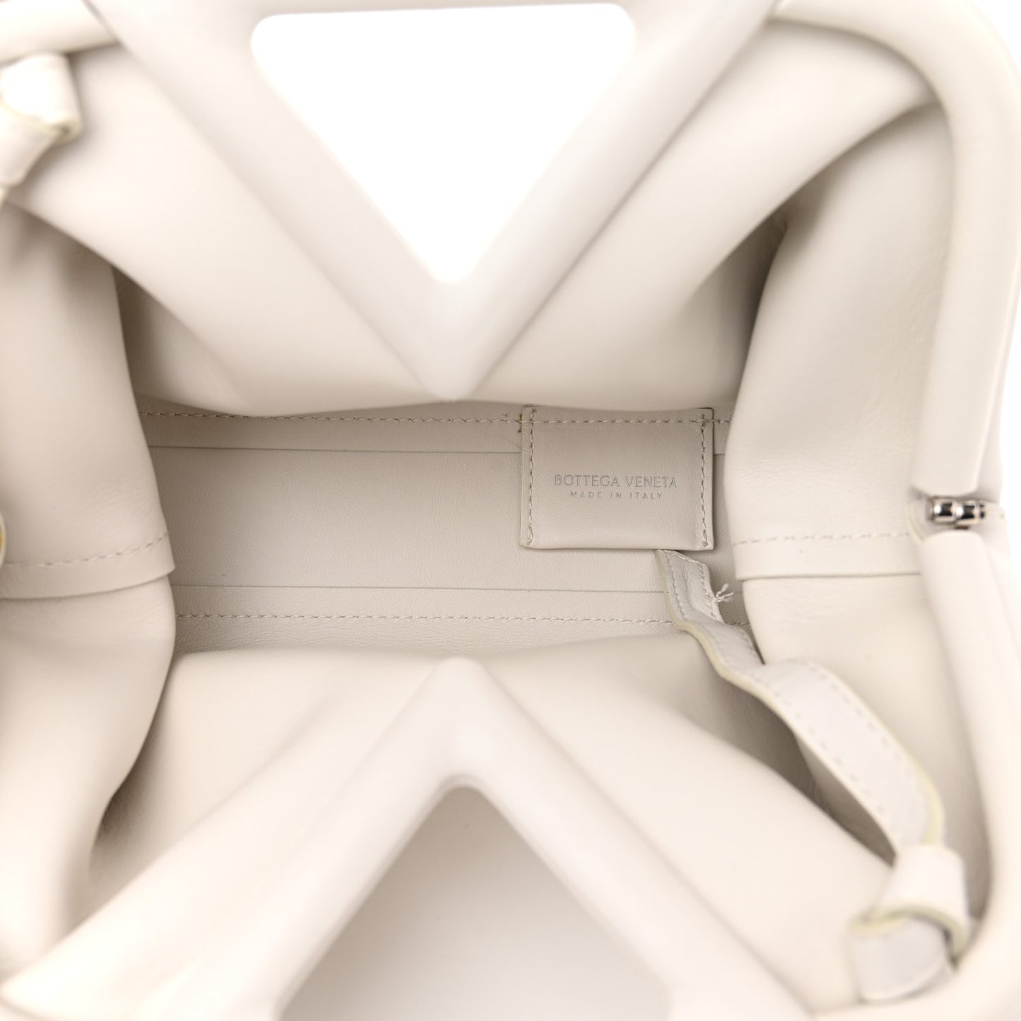 Calfskin Small The Point Triangle Bag Chalk