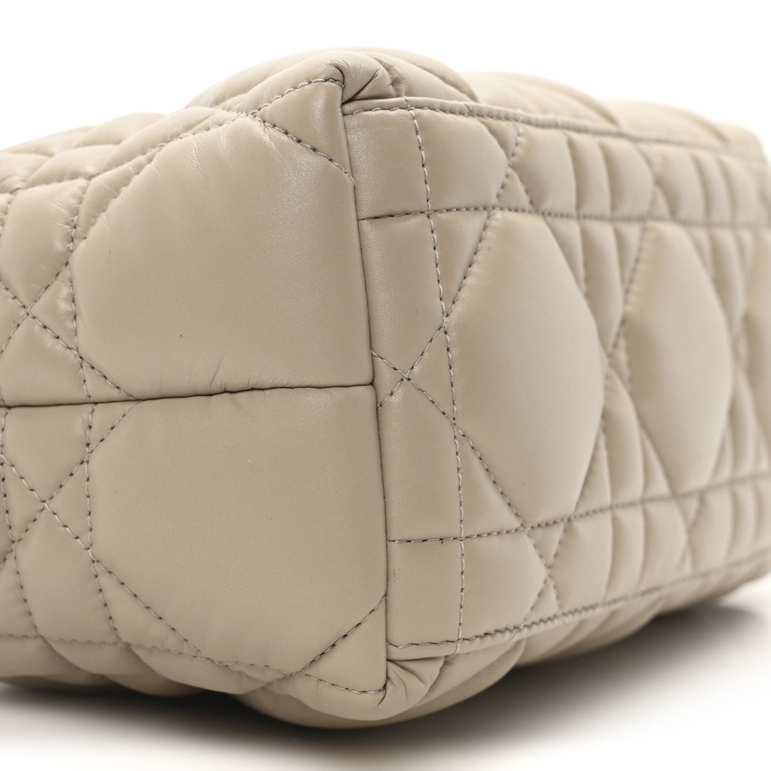 Christian Dior Calfskin Macrocannage Medium Diortravel Nomad Pouch Sand 9 of 10