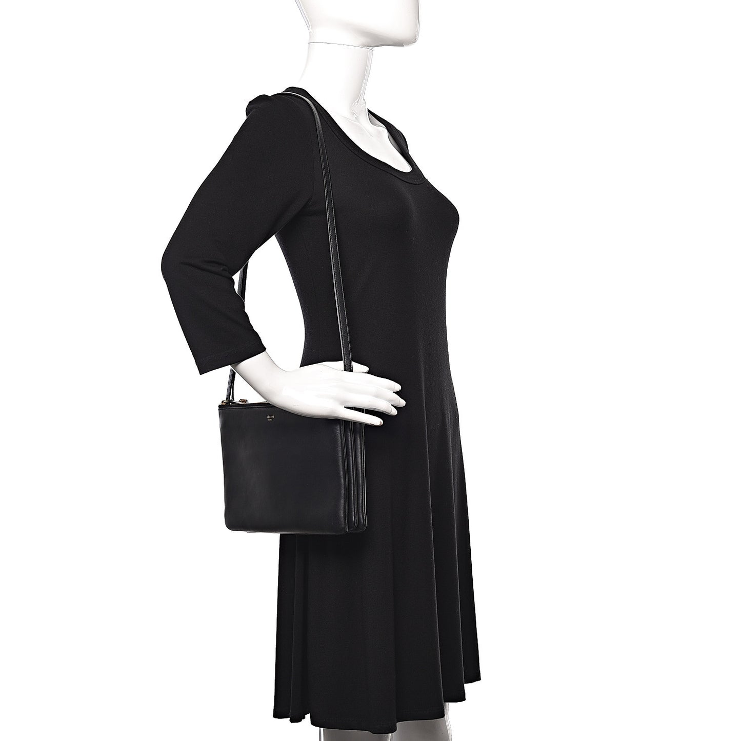 Lambskin Large Trio Crossbody Bag Black
