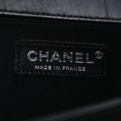 Chanel Calfskin Patent Braided Medium Boy Flap Black 6 of 13