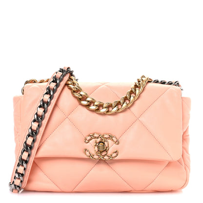 Chanel Lambskin Quilted Medium Chanel 19 Flap Light Pink 1 of 11