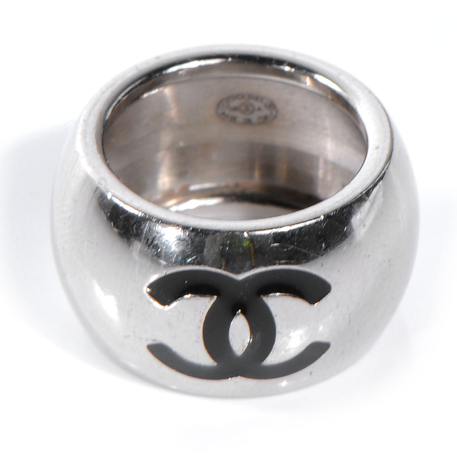 Chanel Metal CC Ring Silver 6.5 1 of 4
