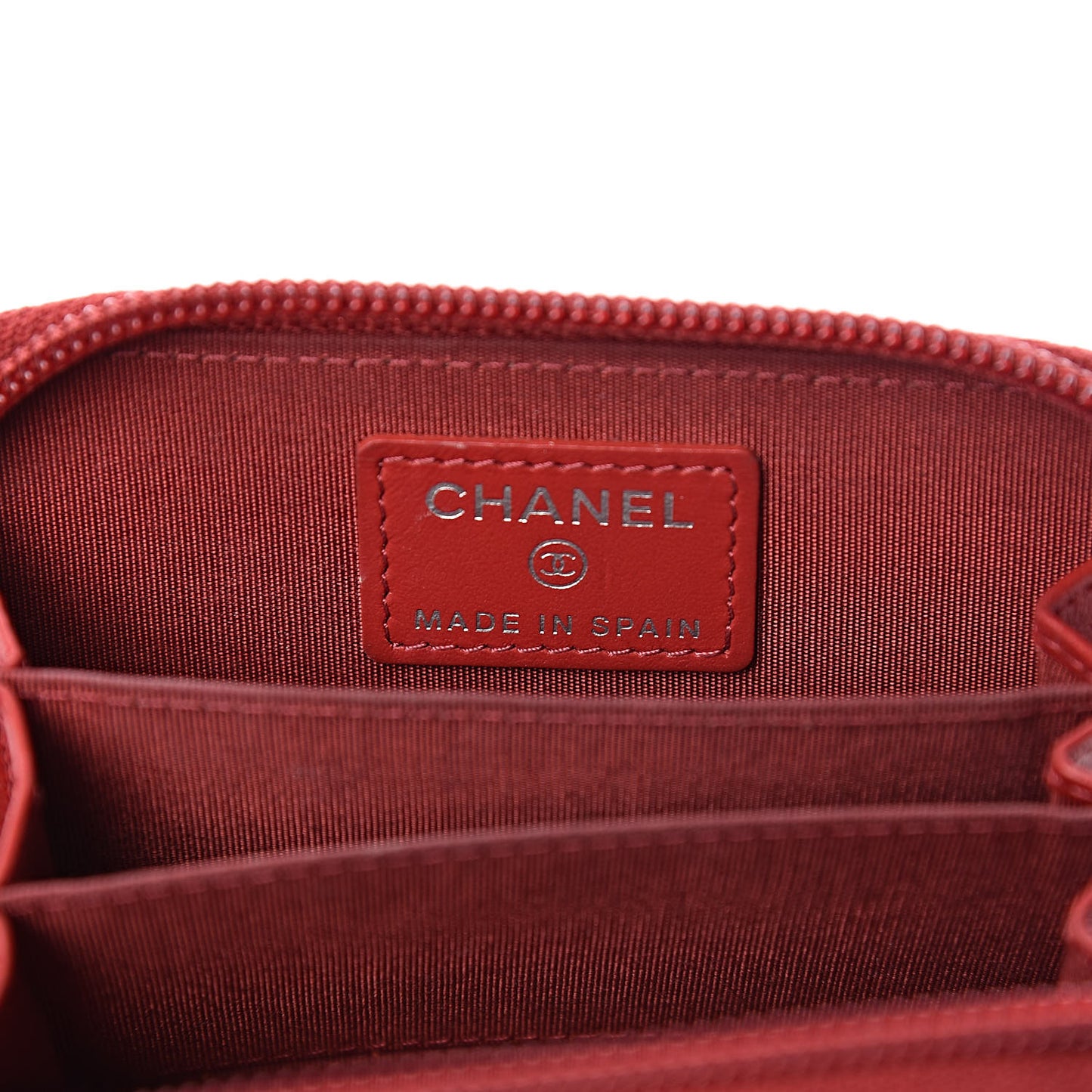 Caviar Timeless CC Zip Around Coin Purse Red