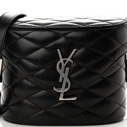 Saint Laurent Lambskin Quilted Monogram June Box Bag Black 7 of 10