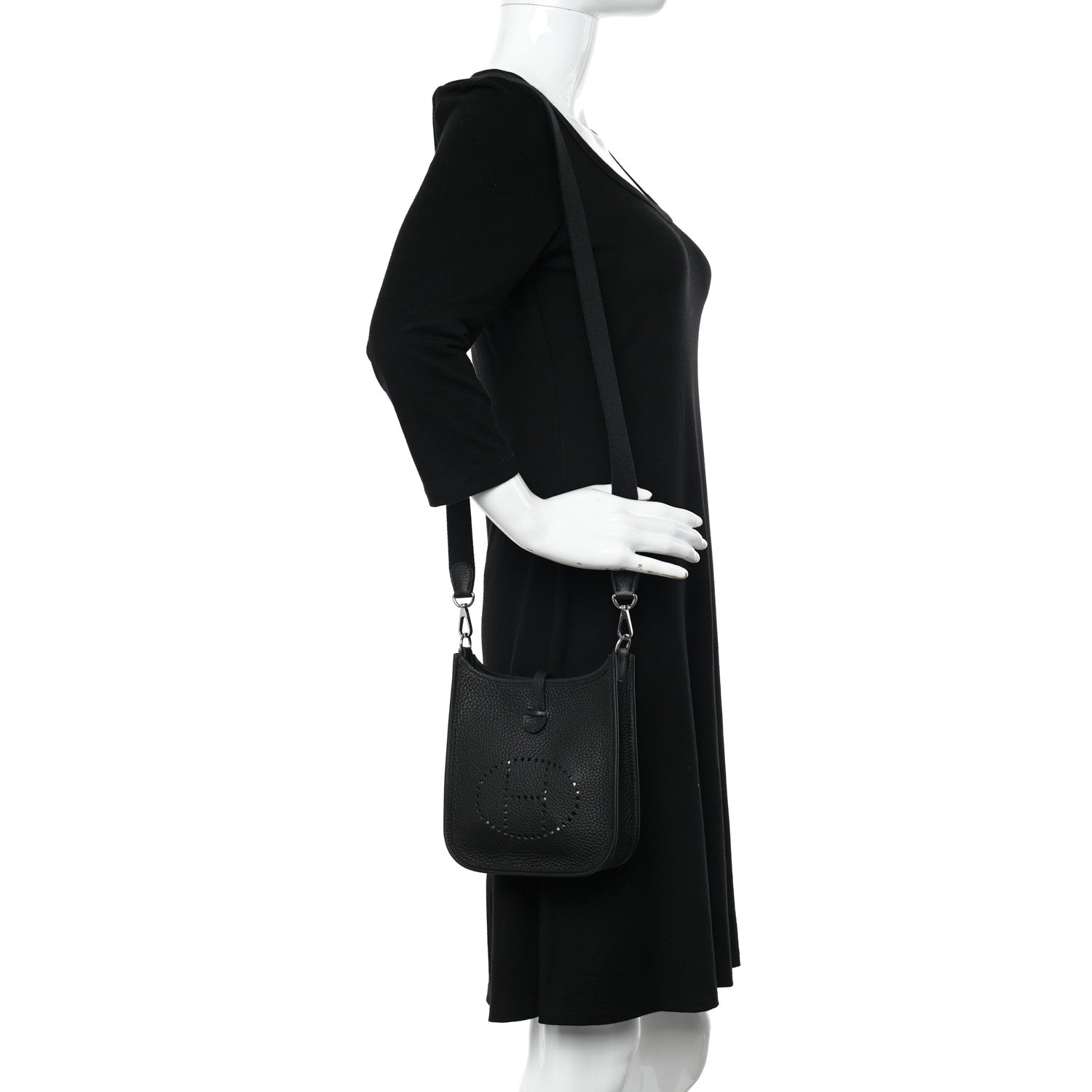 Hermes Taurillon Clemence Evelyne TPM Black 2 of 9